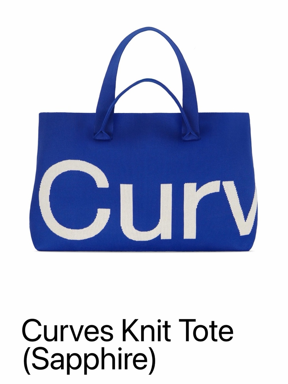 Curves Knit Tote - Sapphire Blue